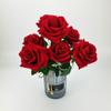 Fábrica de 7 ramos de rosas de terciopelo, ramo de plantas, flores artificiales con flores, comercio exterior, decoración del hogar, boda, flores falsas