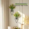 Jarrón Sencillo con Forma de Diamante para Sala de Estar y Dormitorio, Decoración Creativa de Plantas Verdes para Montar en la Pared, Adorno de Hierro para Colgar en la Pared
