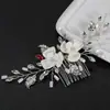 Peines Artesanales Europeos y Americanos, Tocados de Novia, Peines de Flor de Arcilla Suave con Pedrería, Accesorios para el Cabello, Vestidos de Novia, Accesorios para el Cabello de Novias