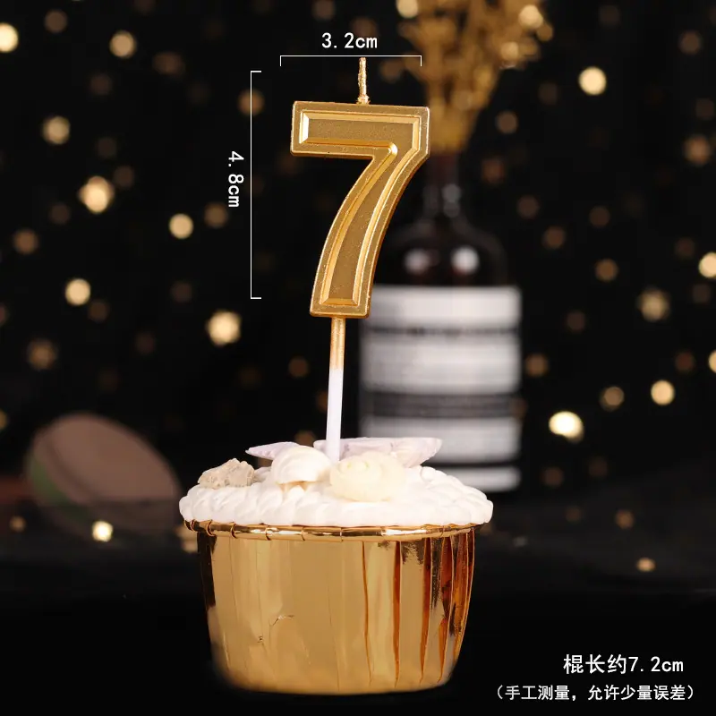 金色数字蜡烛大号生日蜡烛周岁满月儿童生日派对蛋糕装饰摆件插件