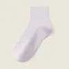 Calcetines de Hilo de Algodón Puro Finos de Verano para Mujer, Calcetines Antibacterianos Transpirables de Media Caña 7A, Calcetines Postparto, Calcetines Cortos Blancos para Otoño