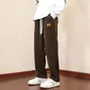 Calça Esportiva de Veludo Cotelê Masculina 2025 Outono e Inverno Nova Solta Reta Casual Grossa de Perna Larga Longa