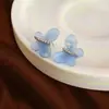 Pendientes Exquisitos de Mariposa de Resina Azul Estilo Ins Fresco y Dulce Lujo Accesible de Nicho Pendientes Elegantes de Gama Alta Accesorios
