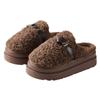 Pantuflas de Algodón Nanbowan para Mujer en Otoño e Invierno Nuevas Pantuflas de Casa de Suela Gruesa con la Sensación de Estar Pisando Mierda, Pantuflas Cálidas de Lana y Algodón con Forro de Felpa Antideslizantes