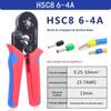 Conjunto de Alicates de Crimpar Terminais Tubulares/Agulha Hsc8 6-4A/6-6 Mini Alicates Europeus Alicate de Catraca para Terminais Tipo E