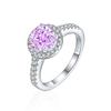 S925 prata esterlina 1.2ct quilate chama flor de gelo anel de corte de luxo 7*7 quatro-garra anel de casamento tesouro colorido de alto carbono anel de diamante feminino