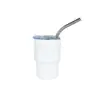 Taza mini de acero inoxidable de 3 oz para licores, taza de coche portátil, taza de café con pajilla de vacío para sublimación
