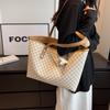 Bolso Versátil para Mujer 2024 Moderno Celebridad de Internet Más Vendido Bolso de Hombro Bolso Tote de Gran Capacidad Diseño de Bloques de Color Bolso