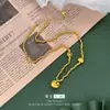 Nueva Cadena para Clavícula Estilo Chino de Nicho Alta Calidad Sha Jin Xiao Pang Fu Gu Fa para Mujer con Cuentas de Ábaco Doradas Envueltas