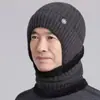 Gorro de invierno para hombres de mediana edad y mayores, ultragrueso, cálido, protector de orejas, para personas mayores, papás y abuelos, con forro de polar, gorro de lana tejido