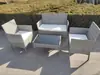 Sofá de Ratán para Exteriores Mesa y Sillas de Ocio para Patio Combinación de Sofá Impermeable para Terraza de Villa Juego de Mesa y Sillas de Ocio