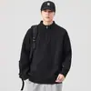 Suéter Zíper Gola Alta Estilo Americano 2026 Novo Masculino Outono Inverno Pulôver Roupa Externa de Alto Padrão Malharia Roupa Plus Size