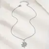 Corrente para Clavícula de Casal Personalizada Sun Vortex Masculina Colar de Girassol Colar com Pingente Sol Vórtice