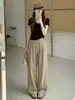 Pantalones de pierna ancha de seda de hielo Yamamoto para mujer, delgados de verano, casuales, holgados, estilo relajado, cintura alta, adelgazantes, secado rápido, rectos