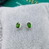 Pendientes de plata S925 chapada en platino con diopsida incrustada, 4 * 6 mm, novedad Verano 2022