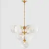 Candelabro de cobre americano personalizado para restaurante atmósfera rústica retro dormitorio estudio sala de estar lámpara de cristal