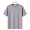 Camiseta de Manga Corta con Hombro Normal 220 Tencel, Nueva Moda Casual Versátil de Verano, Camiseta Lisa para Hombre