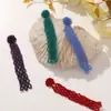 Estilo Étnico Retro Pendientes de Cortina de Cuentas Blancas Largas Pendientes de Diseño Nacional Estilo Nacional Accesorios para Pendientes