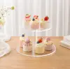 Soporte de Pastel Transparente Acrílico de Fábrica Soporte de Exhibición Giratorio Multicapa Simple Soporte de Exhibición de Postres para Bodas Fiestas de Cumpleaños