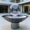 Escultura de Fuente de Agua Corriente Redonda de Acero Inoxidable Bola de Burbujas Transparente Adorno de Característica de Agua Paisaje de Flujo de Agua Circulante Personalizado