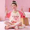Pijama de Niña Estilo Nuevo 2026 Verano Manga Corta Algodón Peinado Niños Niñas Pequeñas Verano Ropa de Casa para Bebé Set