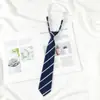 Corbata JK para Mujer Estilo Universitario Nudo Perezoso Sin Nudo Japonesa Escolar para Raya Roja Marrón Corbata Corta Decoración de Moda para Hombre