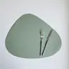 Manteles Individuales Aislantes del Calor Estilo Occidental de Cuero Sintético, Manteles de Mesa Impermeables y a Prueba de Aceite, Posavasos de Gota de Agua, Manteles Triangulares Aislantes del Calor para Vajilla, Personalizables