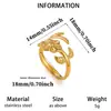 Moda Europea y Americana Acero Inoxidable Chapado en Oro de 18K Anillo Sencillo de Gota de Agua Diseño de Nicho Anillo Abierto Ajustable Venta al por Mayor de Fábrica
