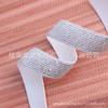 Cinturón Plano de Goma Elástico Blanco con Base Dorada y Chalote Dorado Decorativo Sexy Plateado Chalote Tejido Elástico Cinturón de Joyería Cinturón para Sombrero