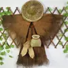 Ropa Marrón de Estilo Antiguo, Impermeable, Sombrero, Sombrero de Paja, Poncho, Chal, Sandalias de Paja, Accesorios de Decoración para Casa de Campo