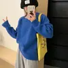 Suéter de Tricô Redondo Macio e Aconchegante Outono 2026 Nova Moda Emagrecedor Nicho Suéter Laranja