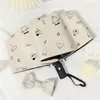 Paraguas Automático para Mujer, Fresco y Elegante, Color Crema, Paraguas Plegable para el Sol, Recubrimiento Negro para Protección Solar, Protección UV, Sombrilla, Doble Uso para Sol y Lluvia