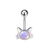Nuevo Anillo de Ombligo Mariposa Pequeña con Goteo de Aceite Corazón de Chica Mariposa Diamante Acero Inoxidable Joyería de Piercing Clavo de Ombligo