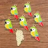 6 Tipos de Accesorios para Joyería DIY de Aleación Serie Animales Oro Kc Colgantes Esmaltados Encantos Lindos de Pájaros y Loros Multicolor