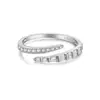 Anillo de Plata de Ley S925 Andywen, Anillo Simple Abierto Ajustable para Dedo Índice, Joyería de Mano Elegante y Versátil Regalo