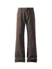 Jeans de mezclilla de corte recto en ángulo estilo americano para hombre, pantalones de trabajo de algodón de otoño, pantalones rectos ligeramente acampanados Maillard