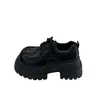 Zapatos Pequeños de Cuero con Cordones y Suela Gruesa para Mujer 2026 Moda Otoño Nuevo Estilo Versátil Plataforma Mocasines JK Estilo Escolar Zapatos Individuales