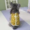 Roupas para Pets Outono e Inverno Novo Estilo Venda Direta da Fábrica Atacado Roupas para Gatos Roupas para Cachorros 26 Colete de Algodão Floral -Y