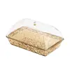 Nuevo Set de Bandeja de Preparación para Lavabo Refrigerado Plato para Pastel de Postre Fruta Congelada Sushi Sashimi Lavabo Transparente con Tapa