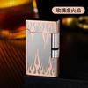 Encendedor Langsheng de Encendido Directo Cl2115 a Prueba de Viento Doble Chapado Llama Roja Encendedor Regalo Publicitario Popular en Douyin