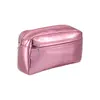 Bolsa de maquillaje aislante brillante de PU transfronteriza, bolsa de belleza impermeable personalizada con forro de papel de aluminio, bolsa de almacenamiento de artículos de tocador aislante