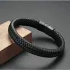 Pulseira Preta de Corda de Couro Personalizada com Escamas de Peixe Marca da Moda Pulseira Simples Masculina Joia de Mão Punk Retro Tendência Meninos Pretos