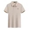 Camisa Polo para Hombre Transfronteriza Color Sólido Verano Bordada Ralph Lauren Manga Corta Casual con Bordado de Pequeño Caballo