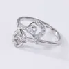 Buen temperamento de ojos brillantes a juego anillo de doble diamante simple y generoso joyería para mujer Venta al por mayor