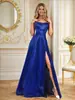 Vestido de festa/banquete feminino sexy com fenda nas costas, decote nas costas e detalhes brilhantes, lançamento europeu e americano de 2025.