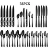 Amazon Juego de 24/48/72 Piezas Cubiertos de Acero Inoxidable Cuchillo Tenedor Cuchara Reunión Familiar Comida Occidental Cuchillo para Bistec Tenedor Cuchara
