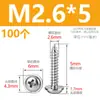M1.7M2M2.6M3M4M5 Acero Inoxidable 304 Pwa Tornillos Autorroscantes de Cabeza Redonda con Arandela y Espaciador Tornillos para Madera