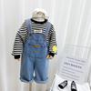 Pantalones vaqueros de tirantes para niños, pantalones sencillos de primavera y otoño, populares y modernos para niños y niñas.