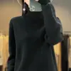 Novo Top Feminino Alto 2025 Transfronteiriço Ponto Lingote de Ouro Preguiçoso Outono Inverno Quente Solto Feminino Gola Solta Tricô
