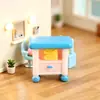 Miniatura Adorno de Barbería Tony Bear, Escena de Tienda de Peluquería de Cachorros de Dibujos Animados de Resina, Decoración de Escritorio DIY